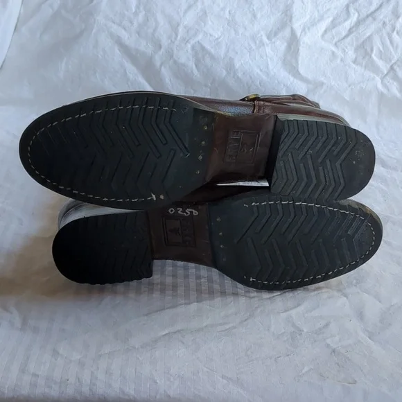 Frye boots Martina Engineer Short dark brown heeled Boot 8.5 - Picture 4 of 14